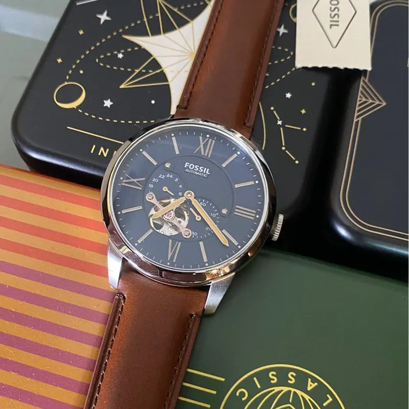 Fossil Townsman Automatic Blue Satin Dial Men's Watch- ME3110